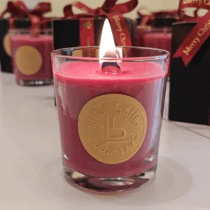 χειροποίητο χριστουγεννιάτικο κερί 2025, little moments 2025 handmade soy candle glass jar