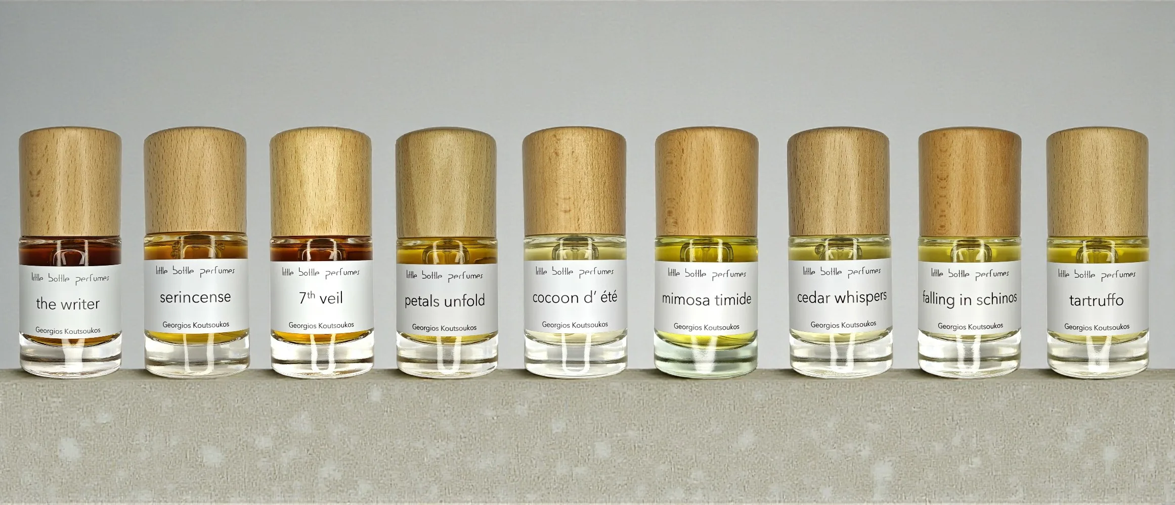 Συλλογή 9 χειροποίητων niche αρωμάτων από το ελληνικό brand Little Bottle Perfumes